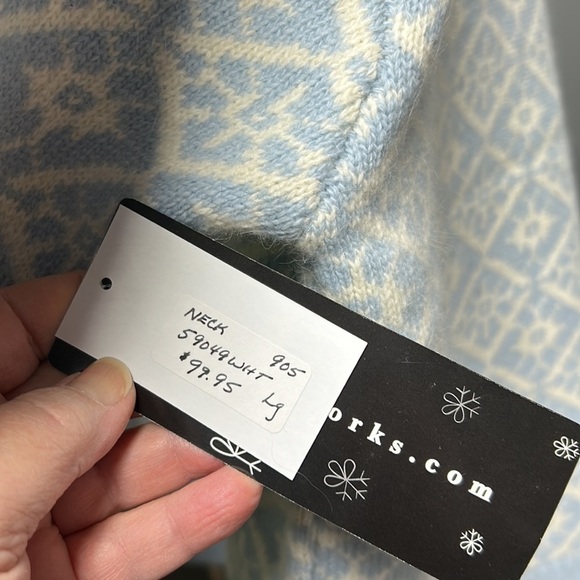 Neckworks  pullover 50 wool 40angora spring colors geometric design NWT. - Picture 15 of 17